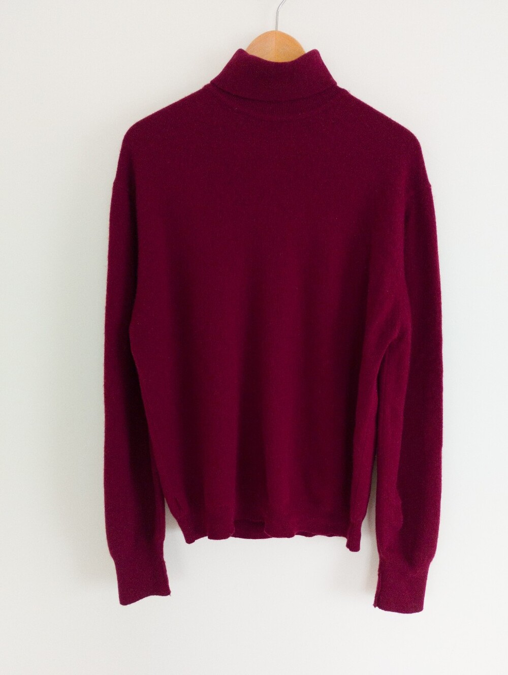 Vintage St Michael Lambswool Turtleneck Sweater Burgundy Size 42 Made in UK